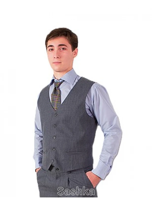 Класичний жилет для підлітка Sashka сірий, розмір 152-182